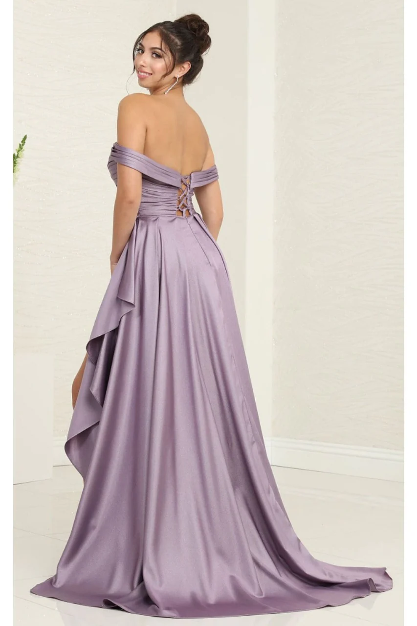 May Queen MQ2056 Off-Shoulder Taffeta Formal High Slit Long Gown - Image 13