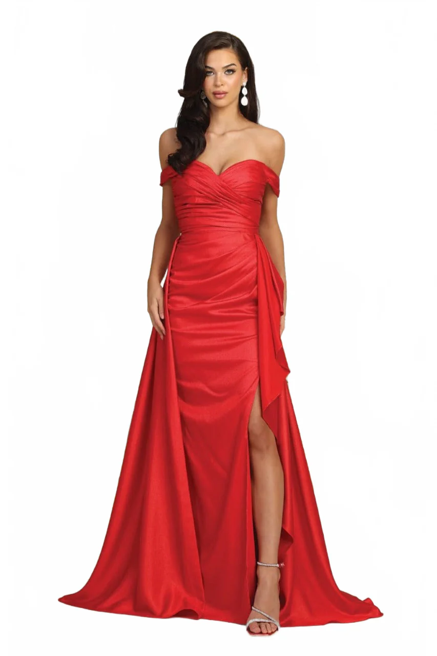 May Queen MQ2056 Off-Shoulder Taffeta Formal High Slit Long Gown - Image 16