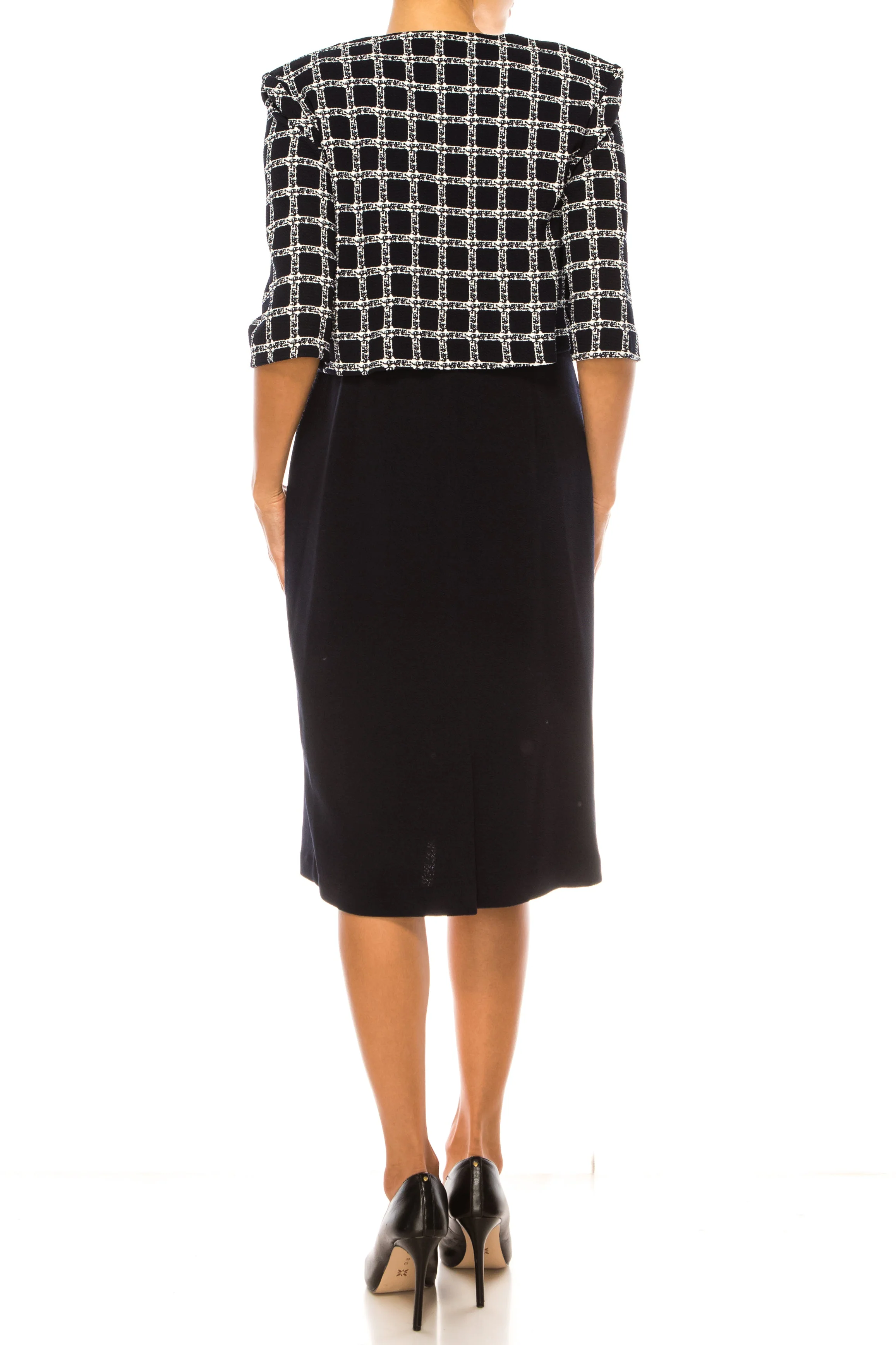 Maya Brooke 28167-NAVY WHITE-2 Jacket Dress by Maya Brooke - Image 2