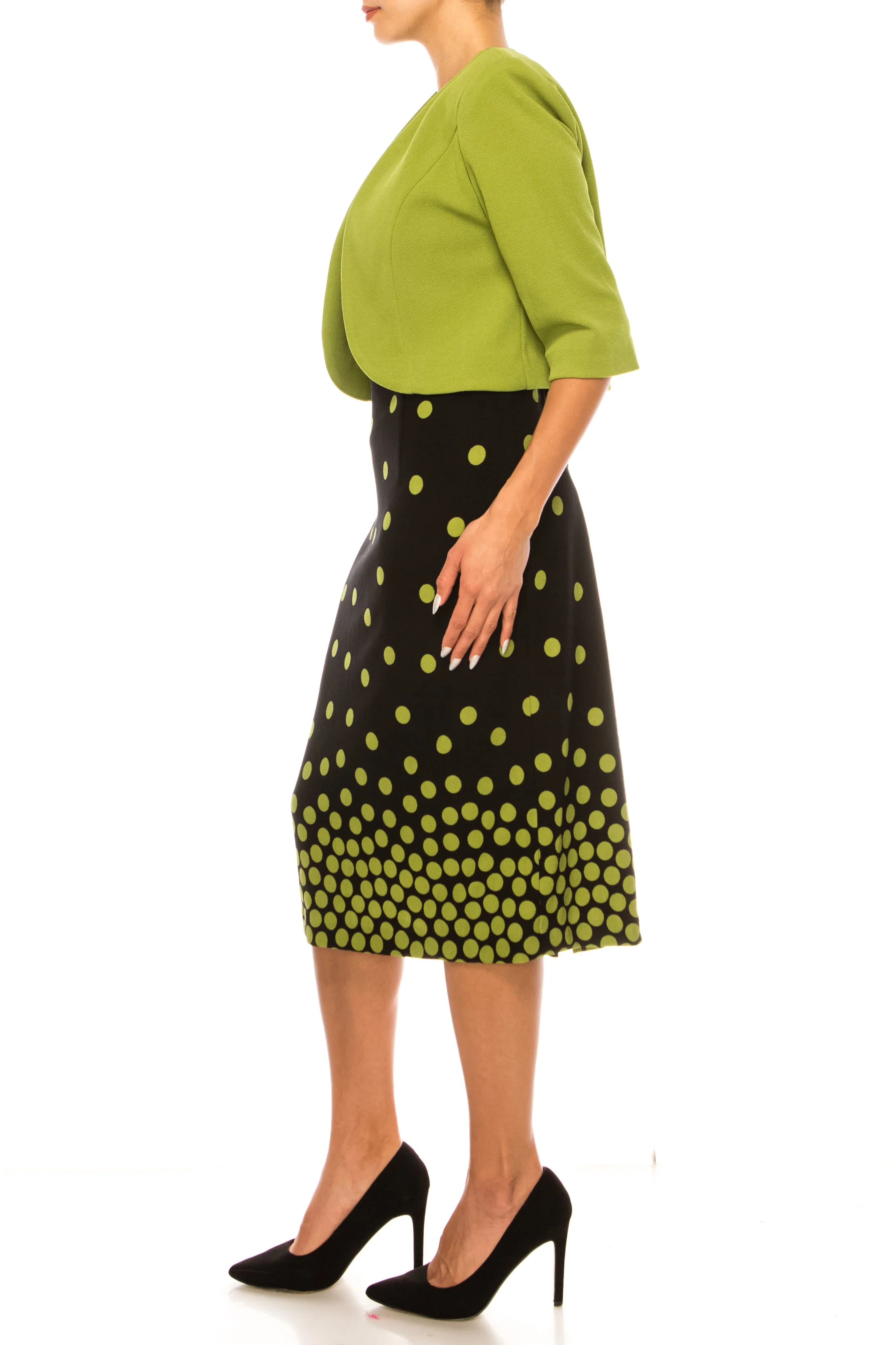 Maya Brooke 28103-KIWI BLACK-2 Jacket Dress by Maya Brooke - Image 3