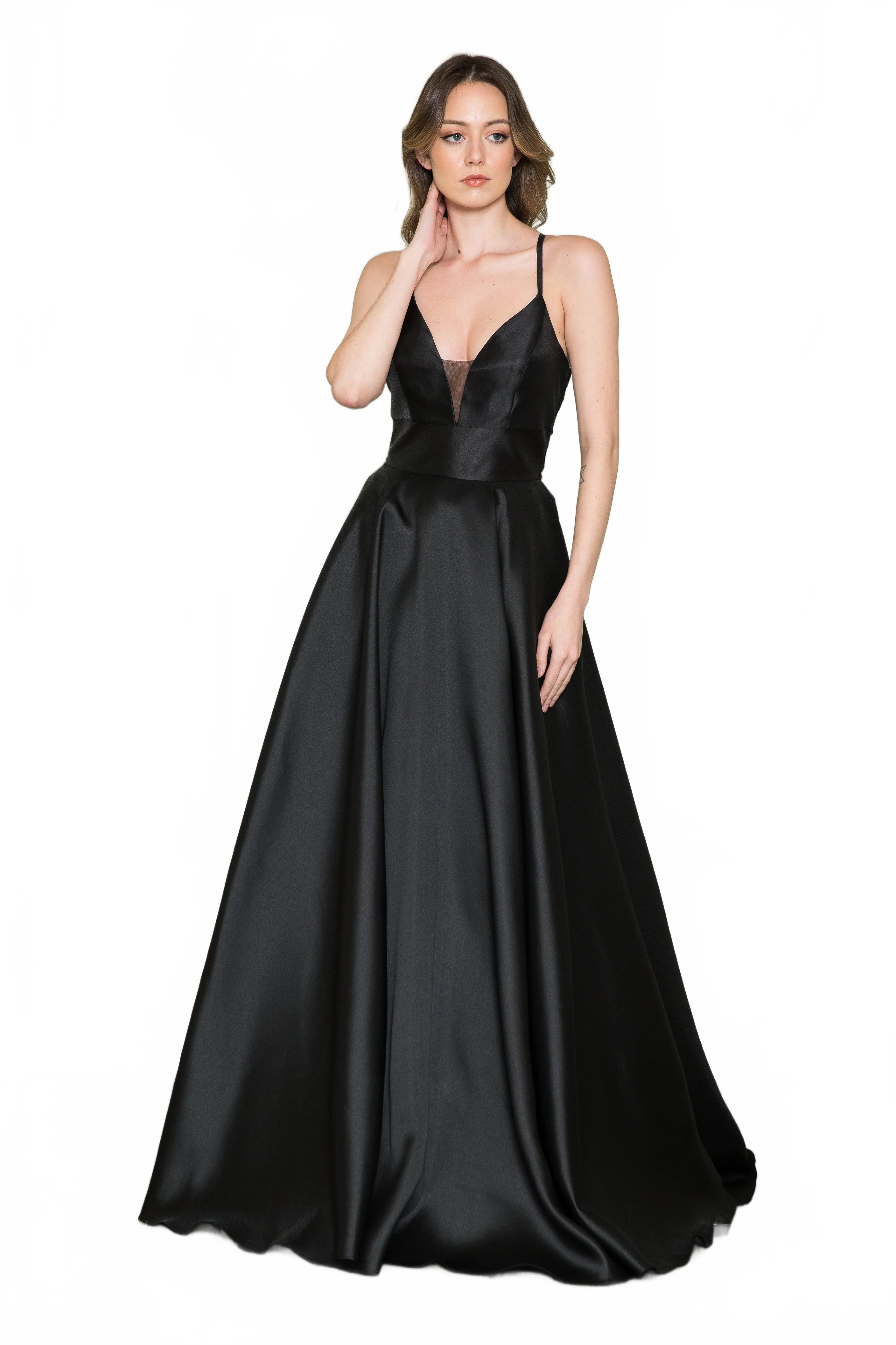 Poly USA 8762 Mikado Gown with Lace Back - Image 8