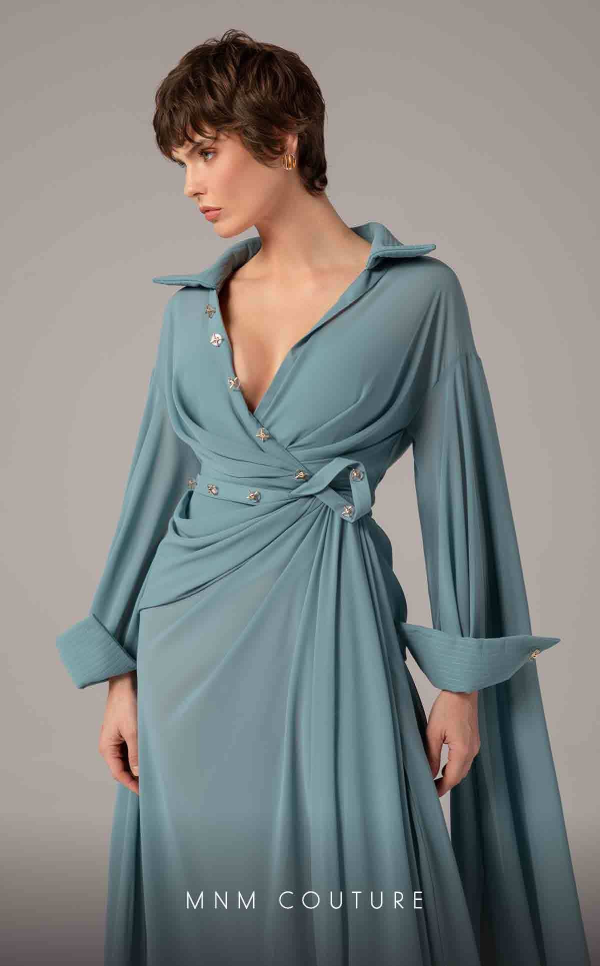 MNM Couture E0093 Cherry Long Sleeve Gown – Size 4 - Image 3