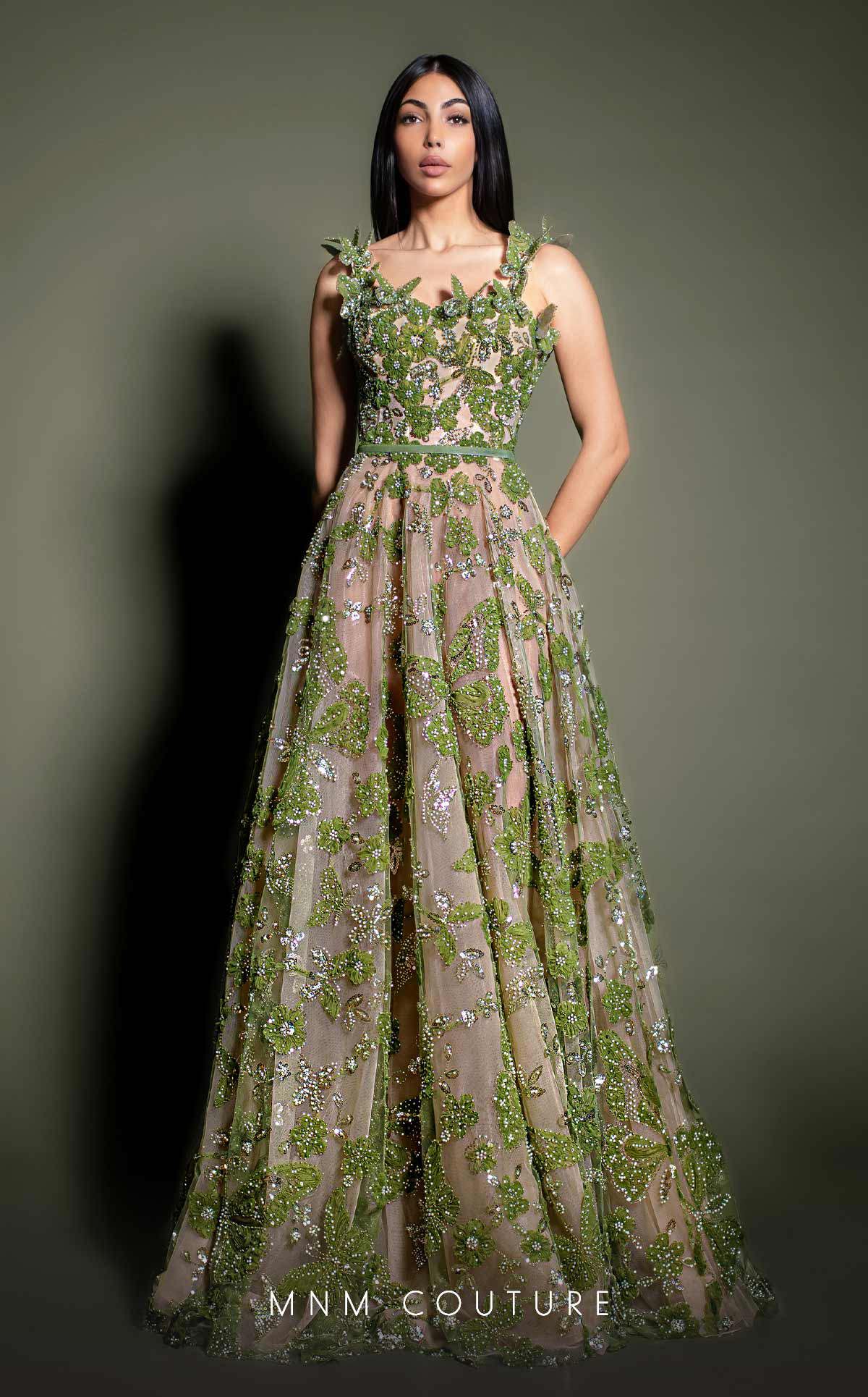 MNM Couture K4199 Sleek Green Formal Dress - Image 3