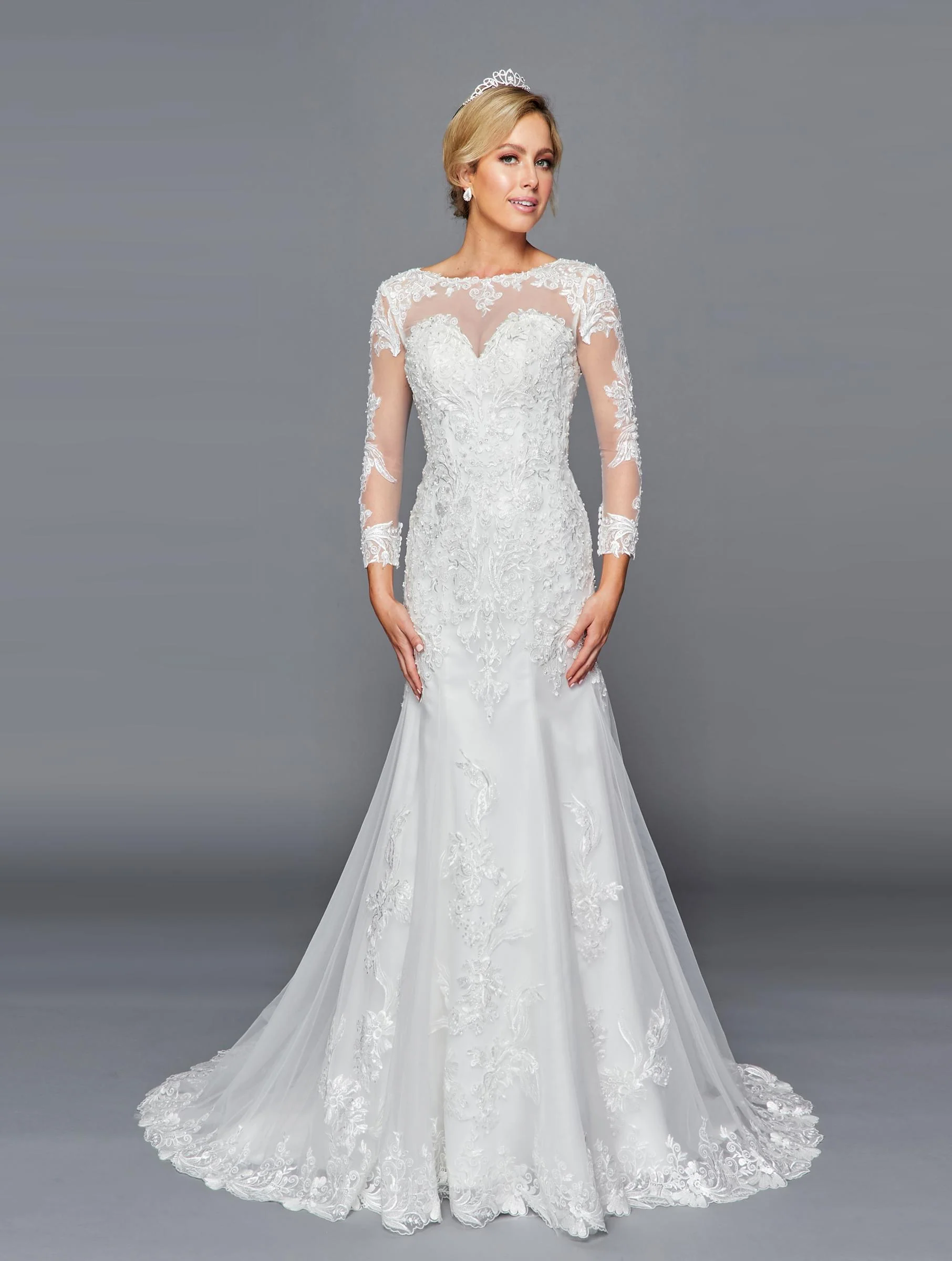 Modest Wedding Dresses | Long Sleeve White Bridal Gown by 435