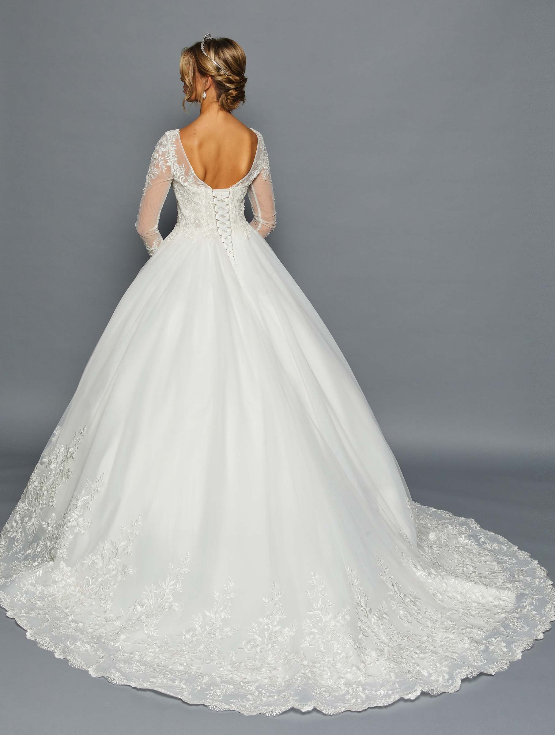 Modest Wedding Dress | White Long Sleeve Lace Bridal Gown by 454 - Image 2