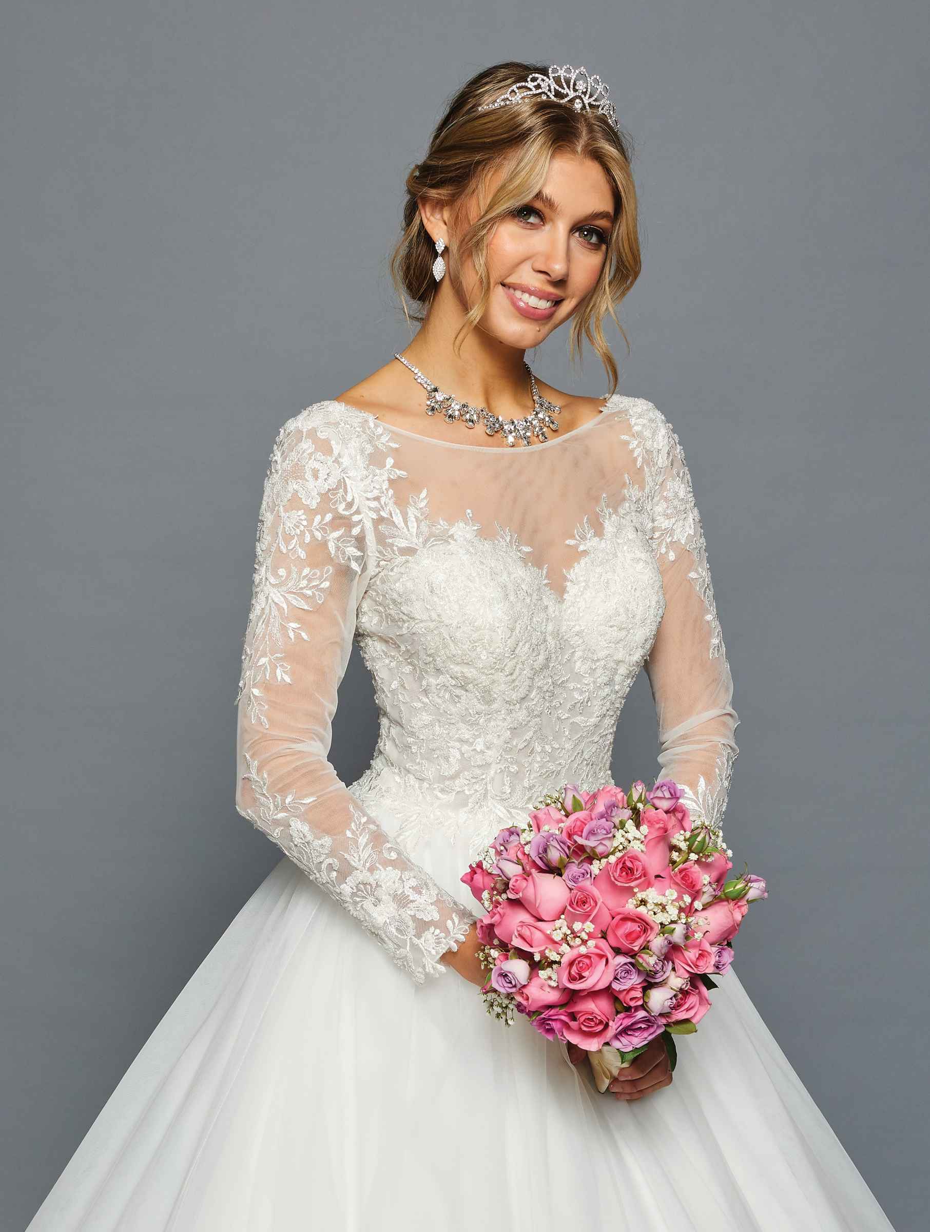 Modest Wedding Dress | White Long Sleeve Lace Bridal Gown by 454 - Image 3