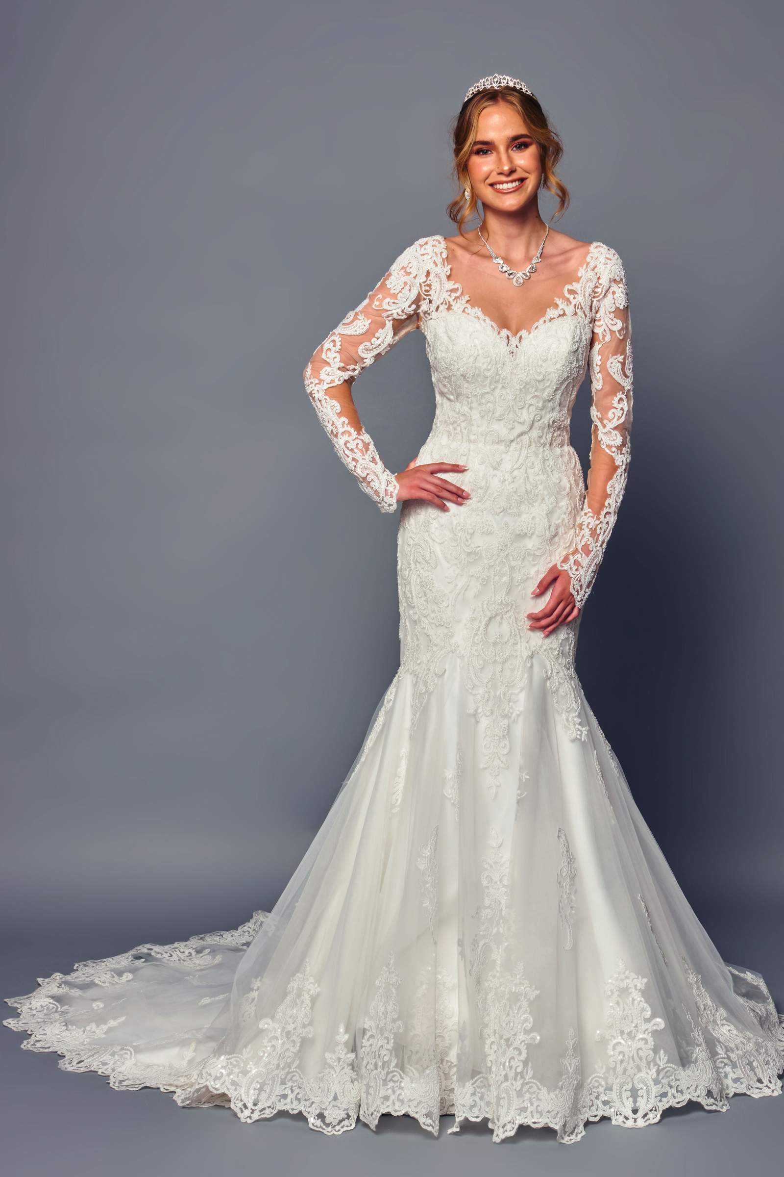 DeKlaire 492 Long Sleeve Trumpet Wedding Dress