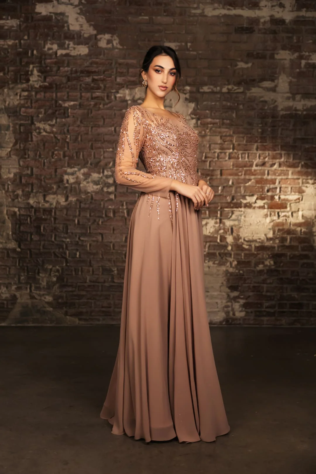 Mother Of The Bride Dress Long Sleeve A-Line Gown By May Queen MQ2161 - Image 3
