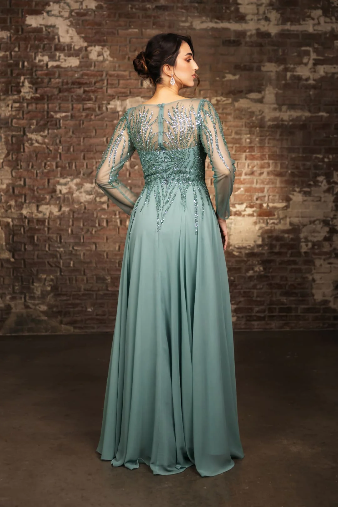 Mother Of The Bride Dress Long Sleeve A-Line Gown By May Queen MQ2161 - Image 8
