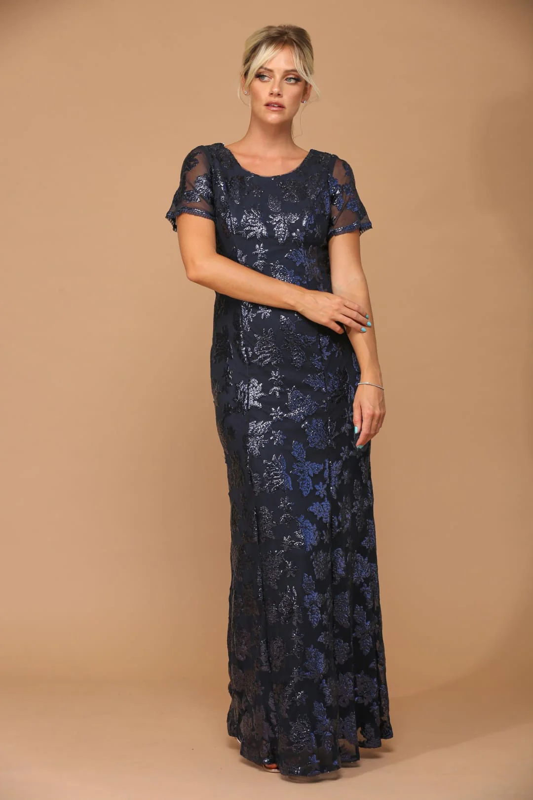 Mother-of-the-Bride Short Sleeve Formal Evening Dress by Eva USA 3456 - Image 13