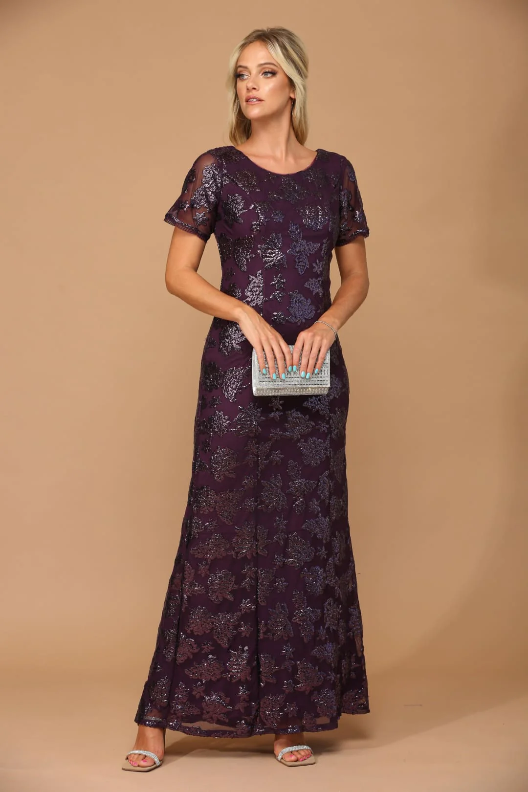 Mother-of-the-Bride Short Sleeve Formal Evening Dress by Eva USA 3456 - Image 14
