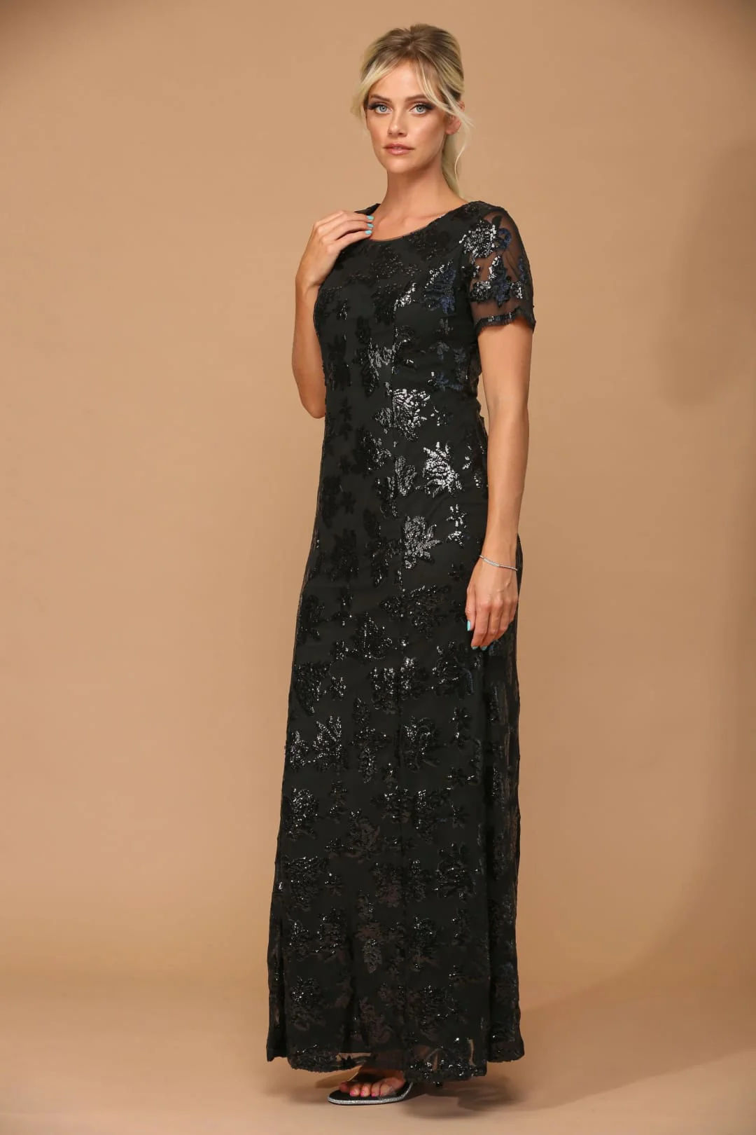 Mother-of-the-Bride Short Sleeve Formal Evening Dress by Eva USA 3456 - Image 15
