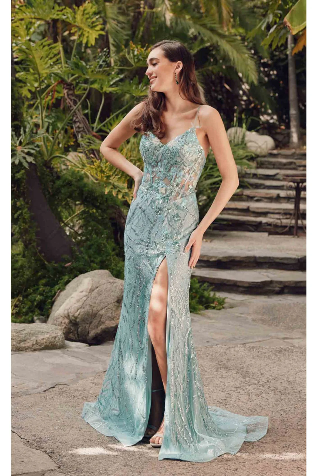 Multi-Green Bridesmaid Dresses-Inexpensive V-Neck Corset Juliet JT2425A - Image 3