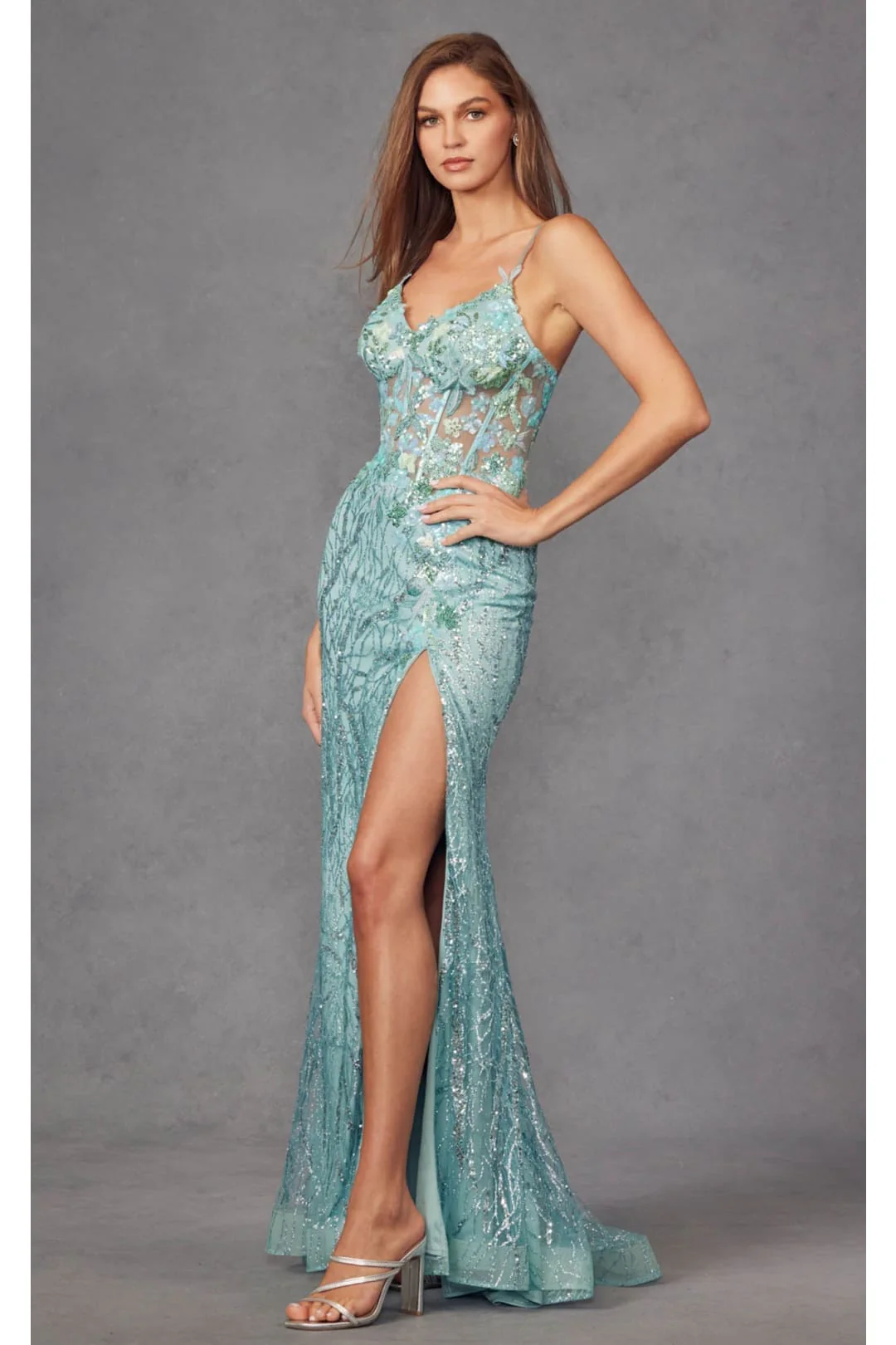Multi-Green Bridesmaid Dresses-Inexpensive V-Neck Corset Juliet JT2425A - Image 4