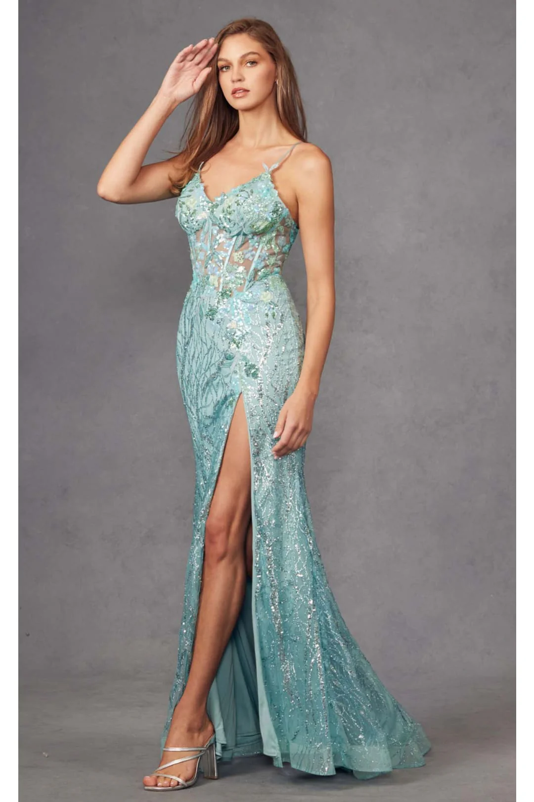 Multi-Green Bridesmaid Dresses-Inexpensive V-Neck Corset Juliet JT2425A - Image 5