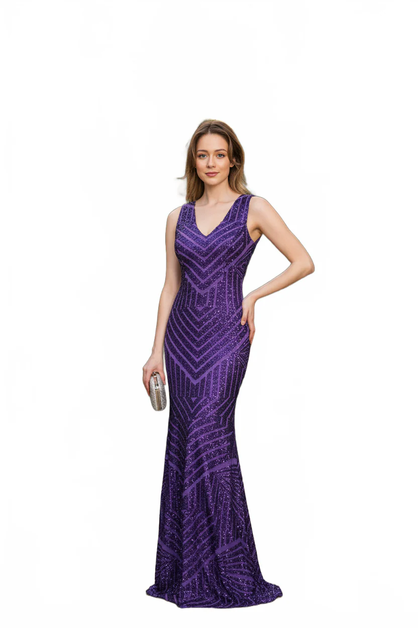 Purple Bridesmaid Dresses-Inexpensive Lenovia USA 5150 Mermaid Long - Image 7