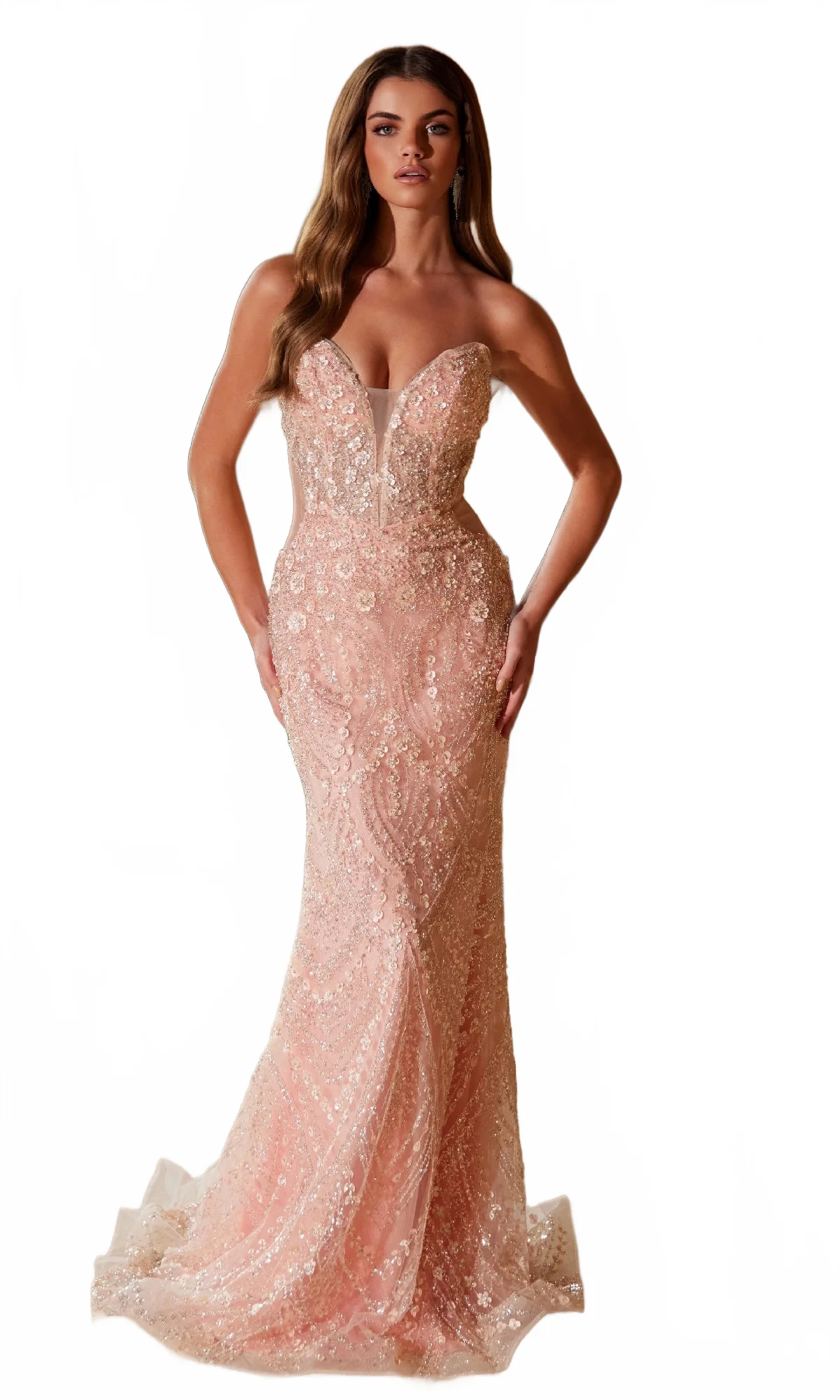 Nox Anabel C1599 Strapless Beaded Long Prom Gown - Image 8