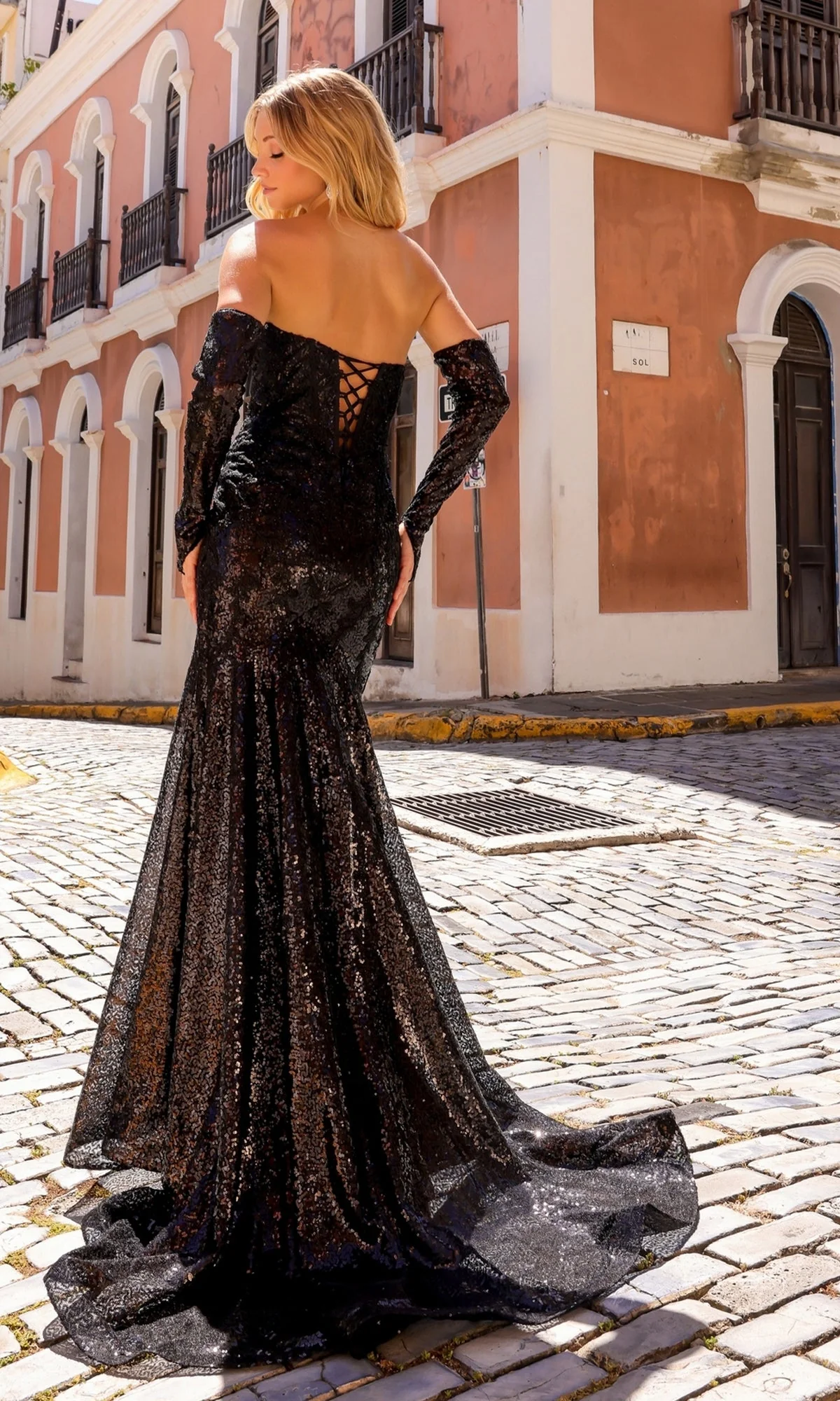 Nox Anabel D1263 A-Line Sequin Lace Prom Dress - Image 7
