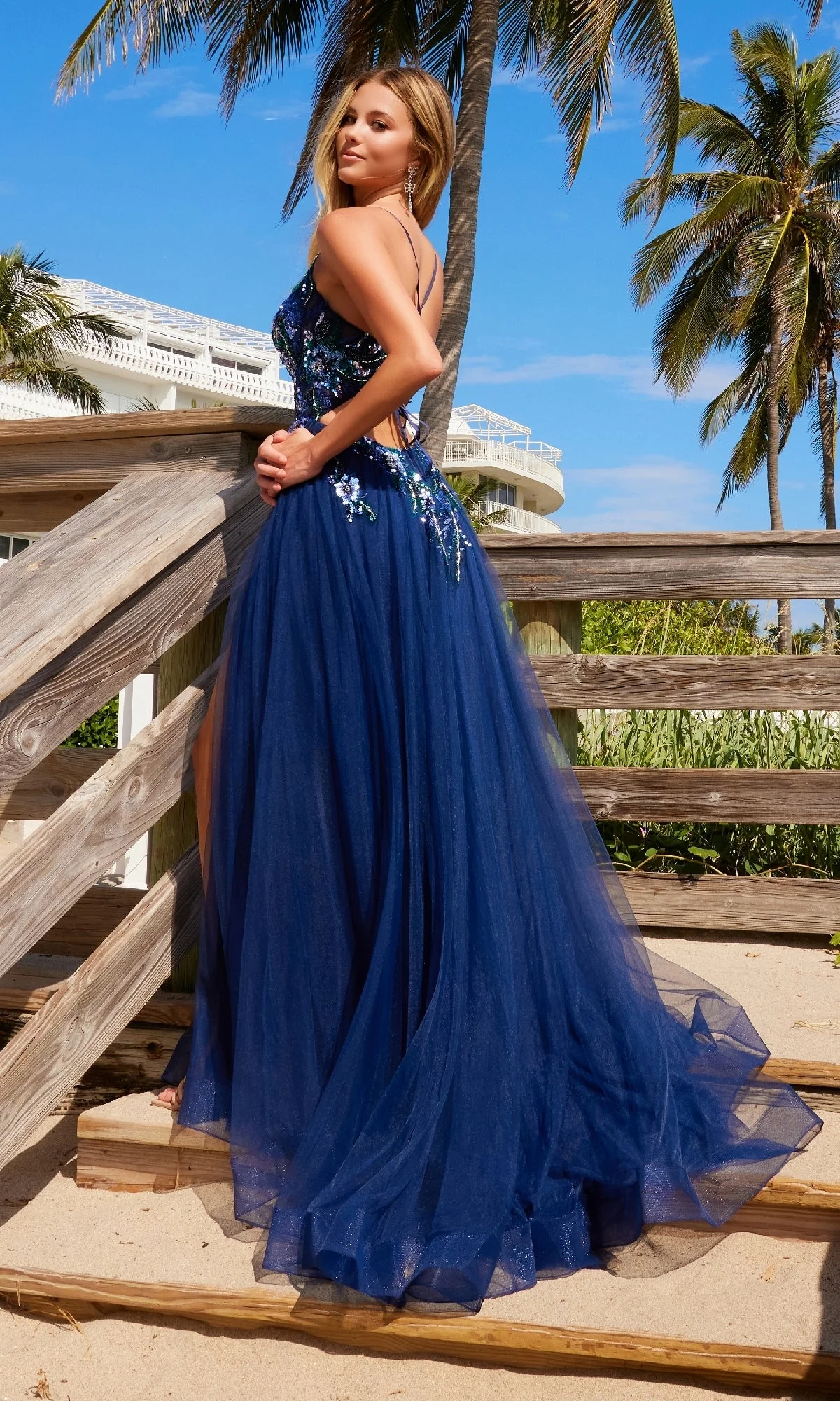 Nox Anabel G1649 Lace-Up Long A-Line Prom Dress - Image 6