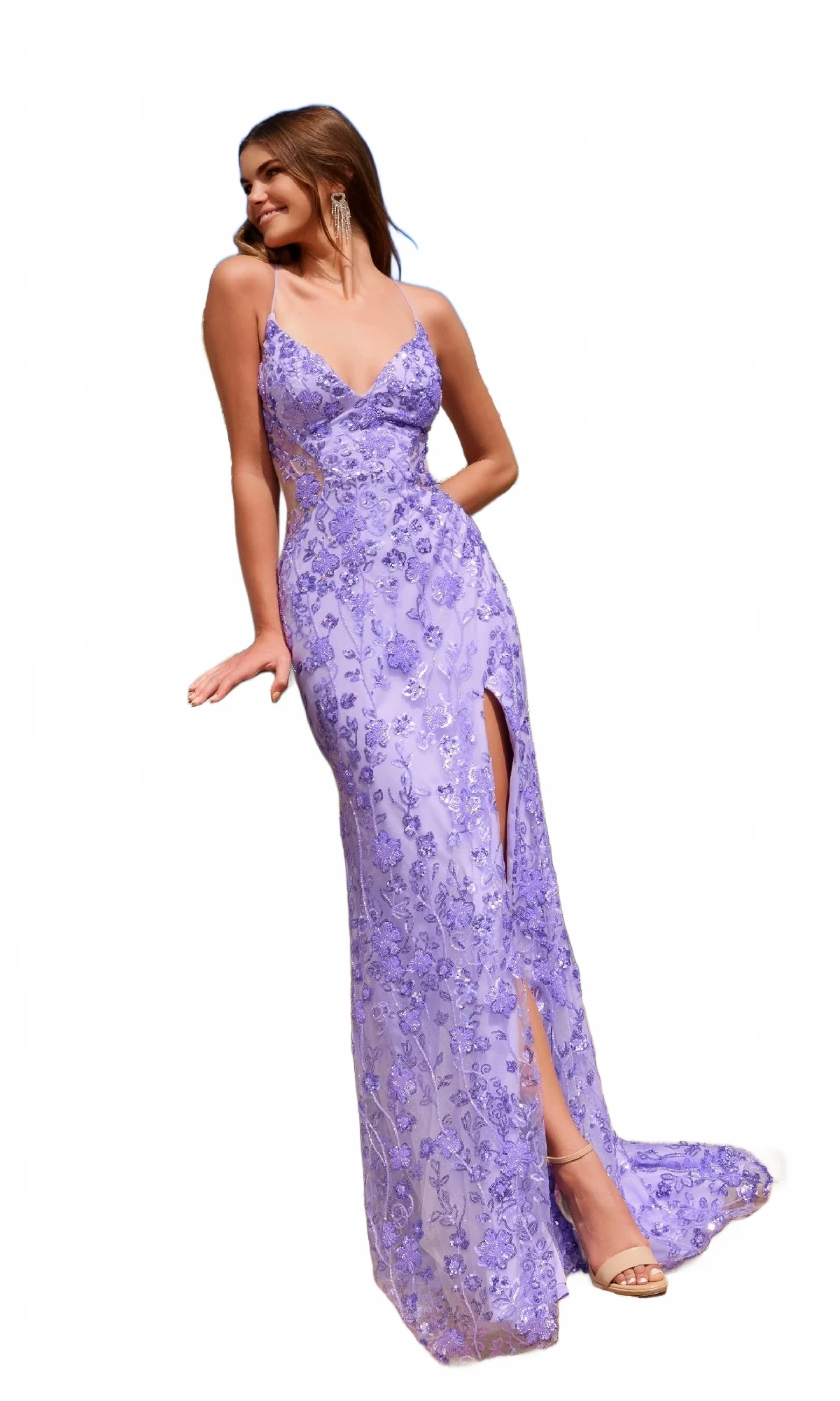 Nox Anabel E1710 Purple Long Sequin Prom Dress - Image 11