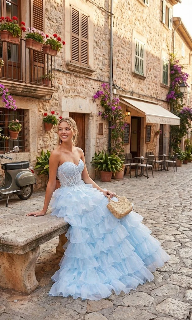 Nox Anabel R1688 Strapless Ruffled Prom Ball Gown - Image 10