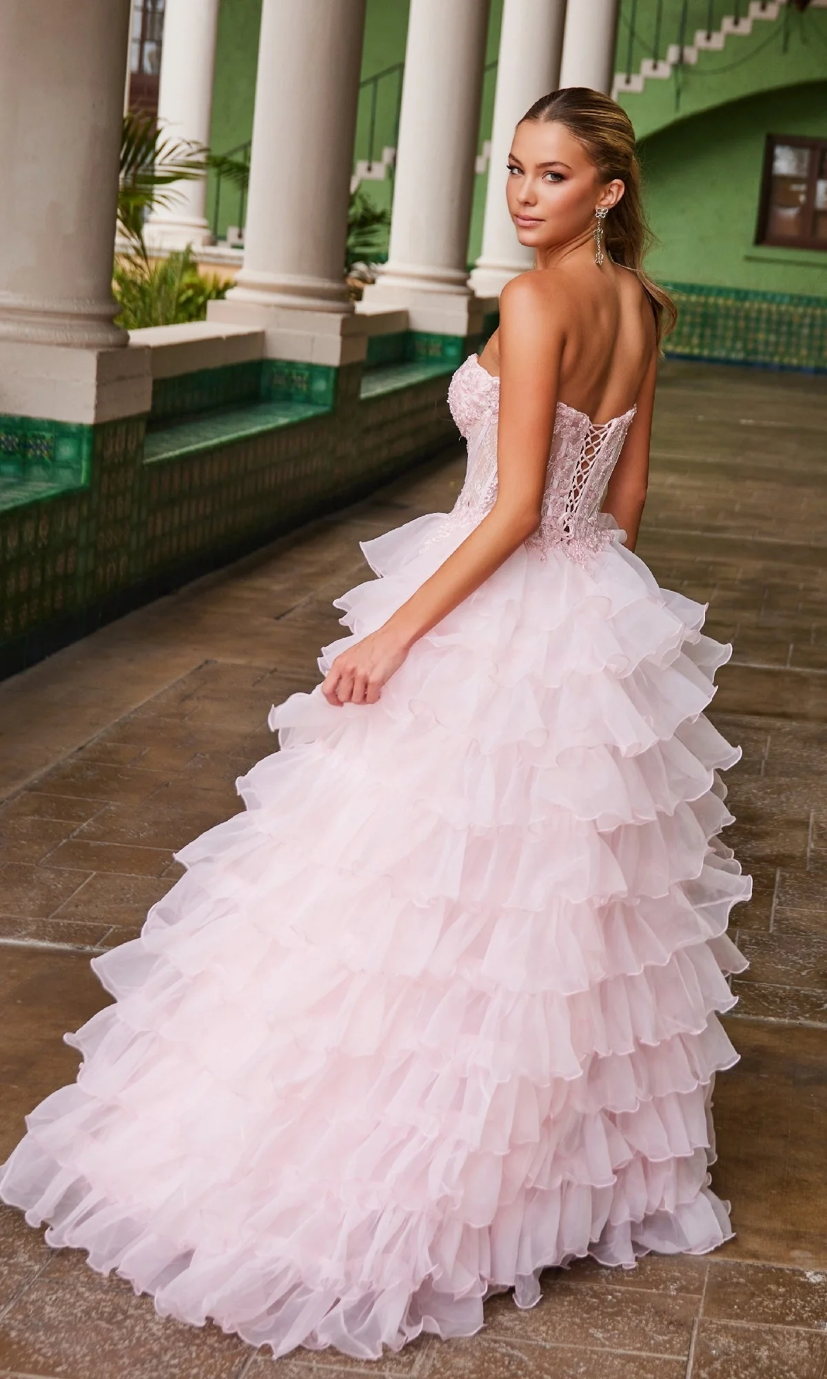 Nox Anabel R1688 Strapless Ruffled Prom Ball Gown - Image 19