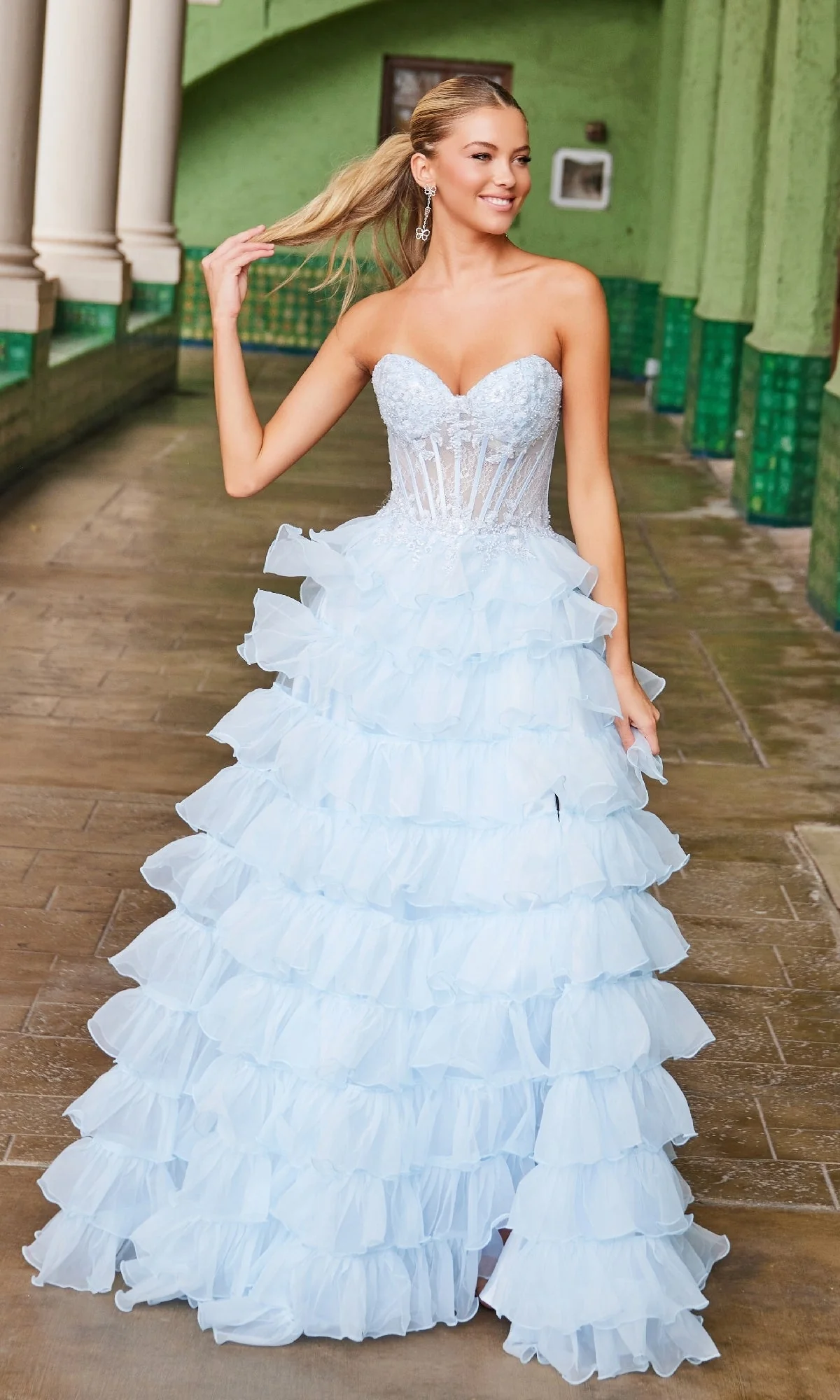Nox Anabel R1688 Strapless Ruffled Prom Ball Gown - Image 20