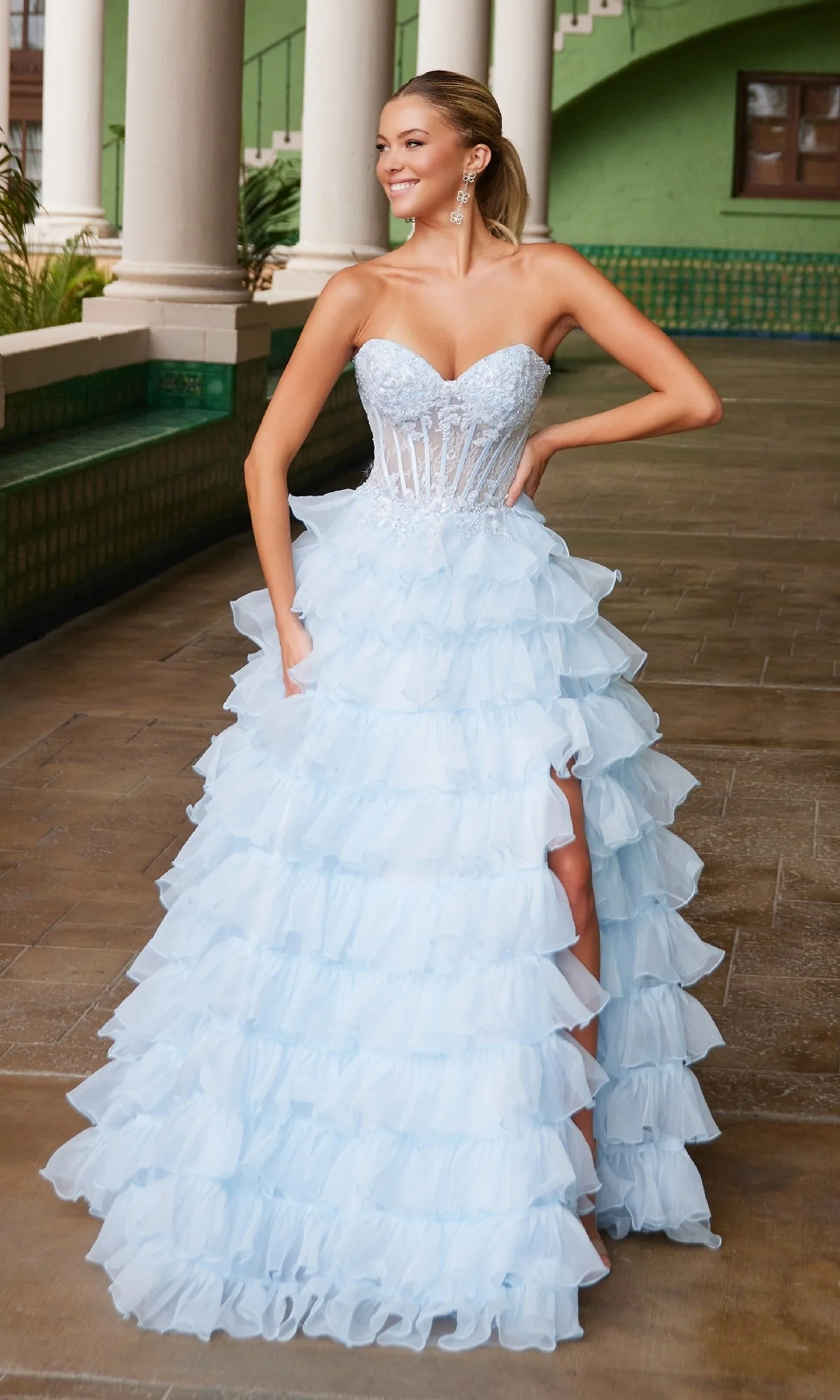 Nox Anabel R1688 Strapless Ruffled Prom Ball Gown - Image 21