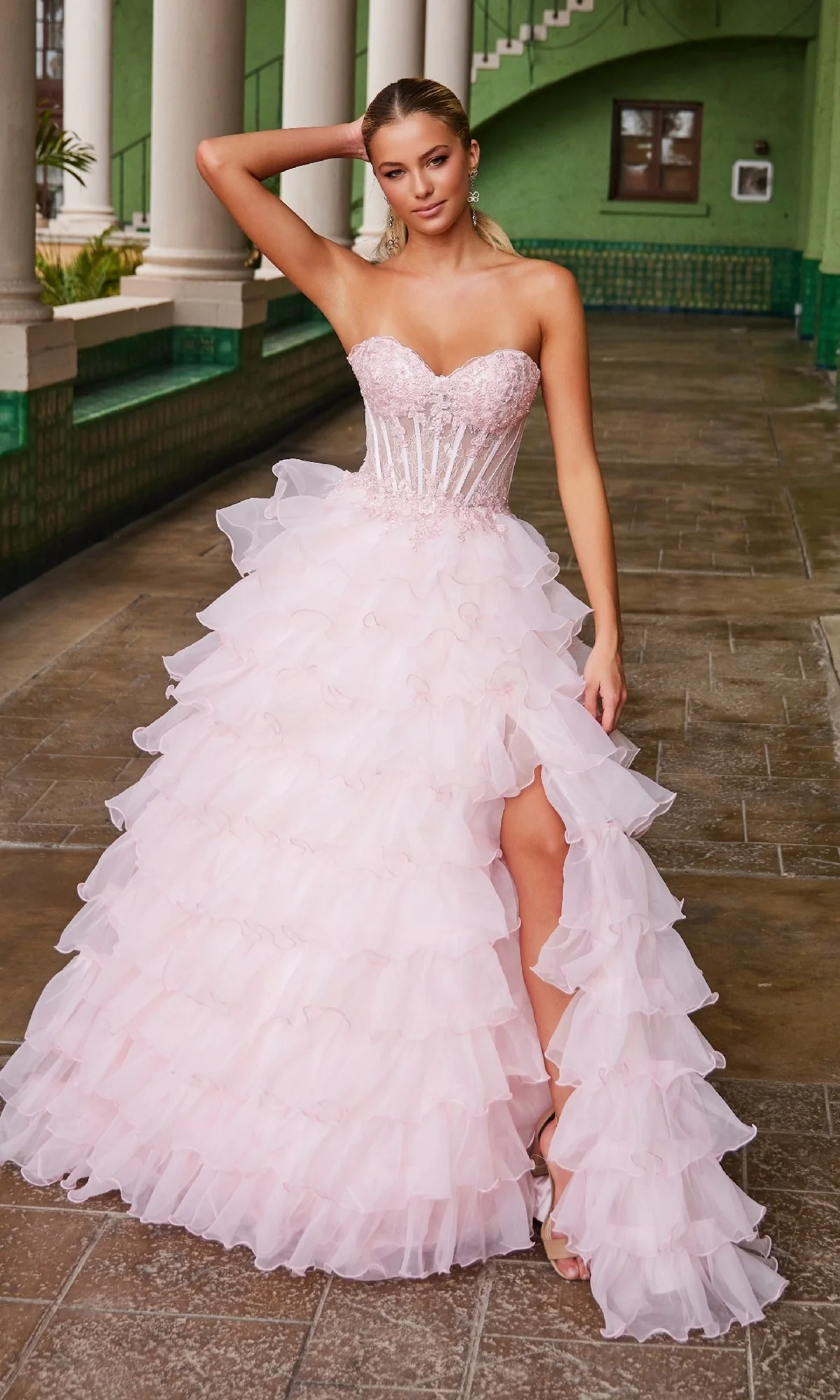 Nox Anabel R1688 Strapless Ruffled Prom Ball Gown - Image 23