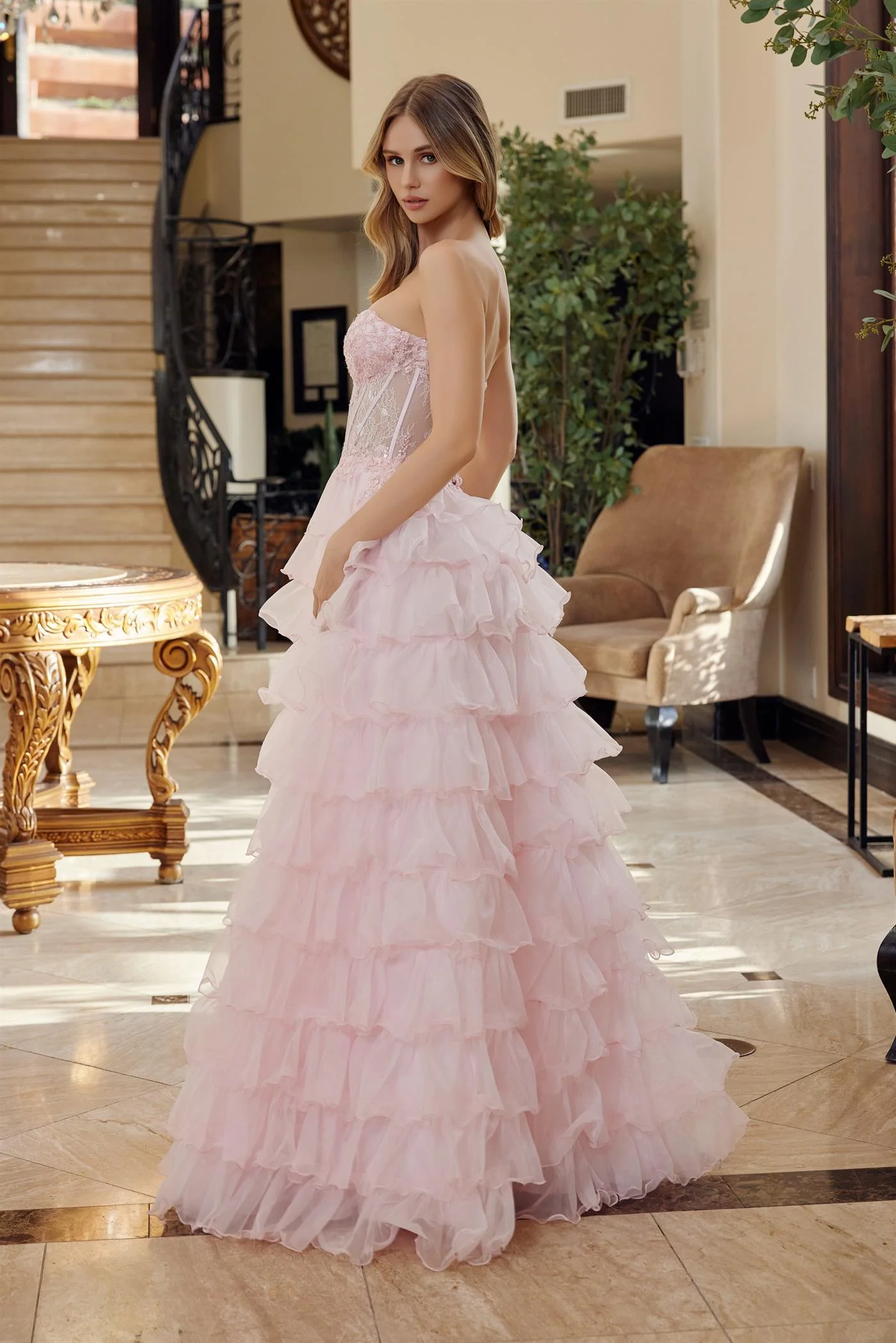 Nox Anabel R1688 Strapless Ruffled Prom Ball Gown - Image 27
