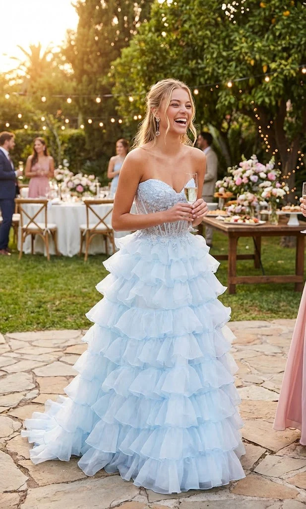 Nox Anabel R1688 Strapless Ruffled Prom Ball Gown - Image 8