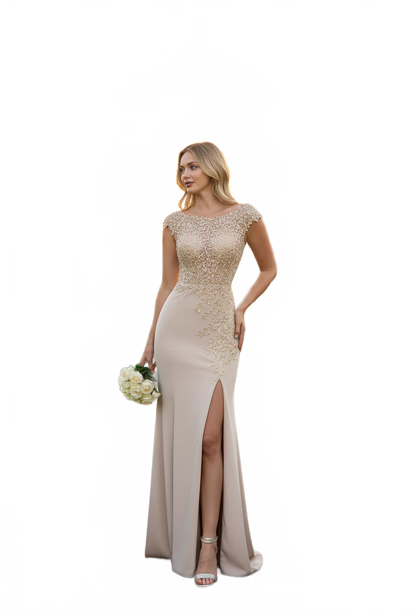 Nude Quinceanera Mom Dresses Mother of the Quince Gowns Lenovia 8343 - Image 13