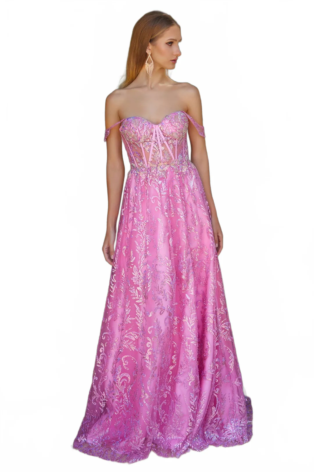 Off Shoulder A-line Slit Gown by Elizabeth KGL3628 - Image 6