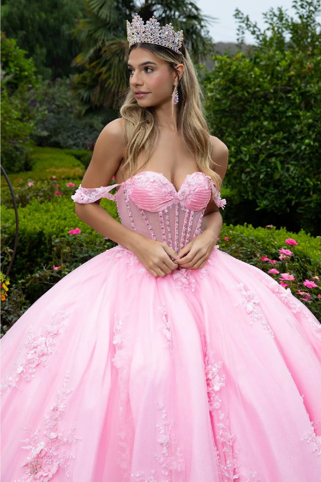 Off Shoulder Sweetheart Quinceanera Dress Bow Embroidered Ball Gown by GLS Gloria GL3576 - Image 10