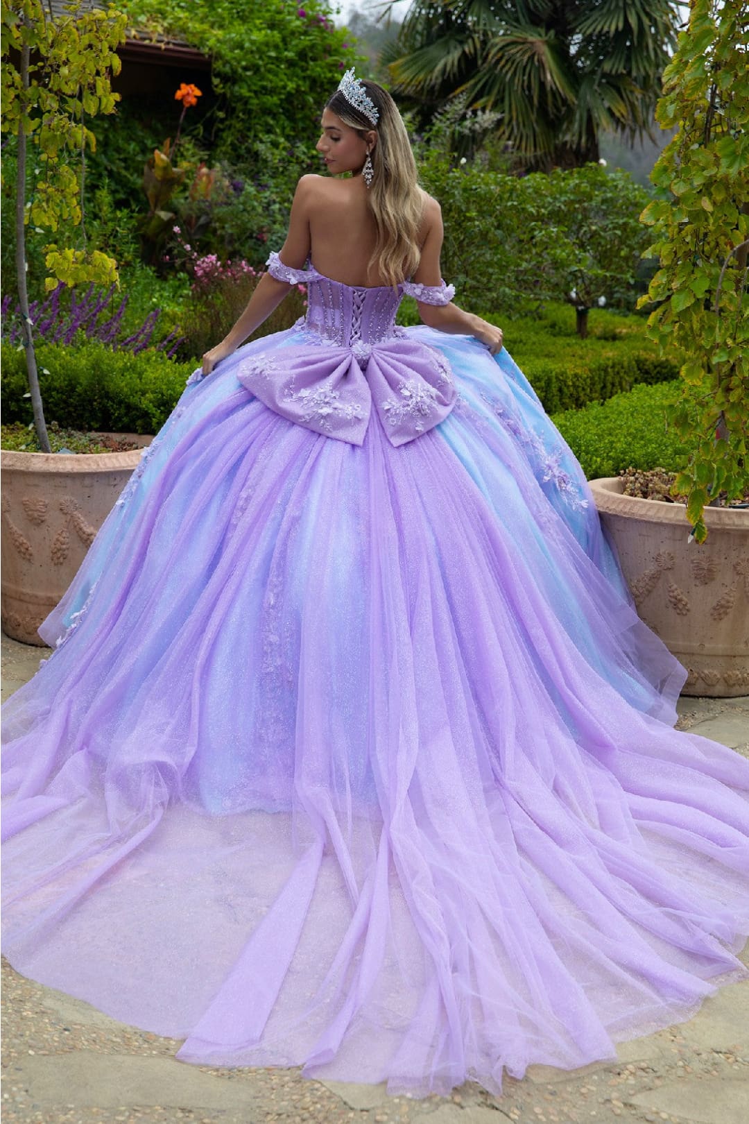Off Shoulder Sweetheart Quinceanera Dress Bow Embroidered Ball Gown by GLS Gloria GL3576 - Image 13