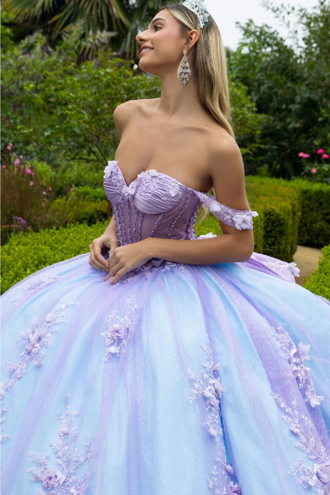 Off Shoulder Sweetheart Quinceanera Dress Bow Embroidered Ball Gown by GLS Gloria GL3576 - Image 14