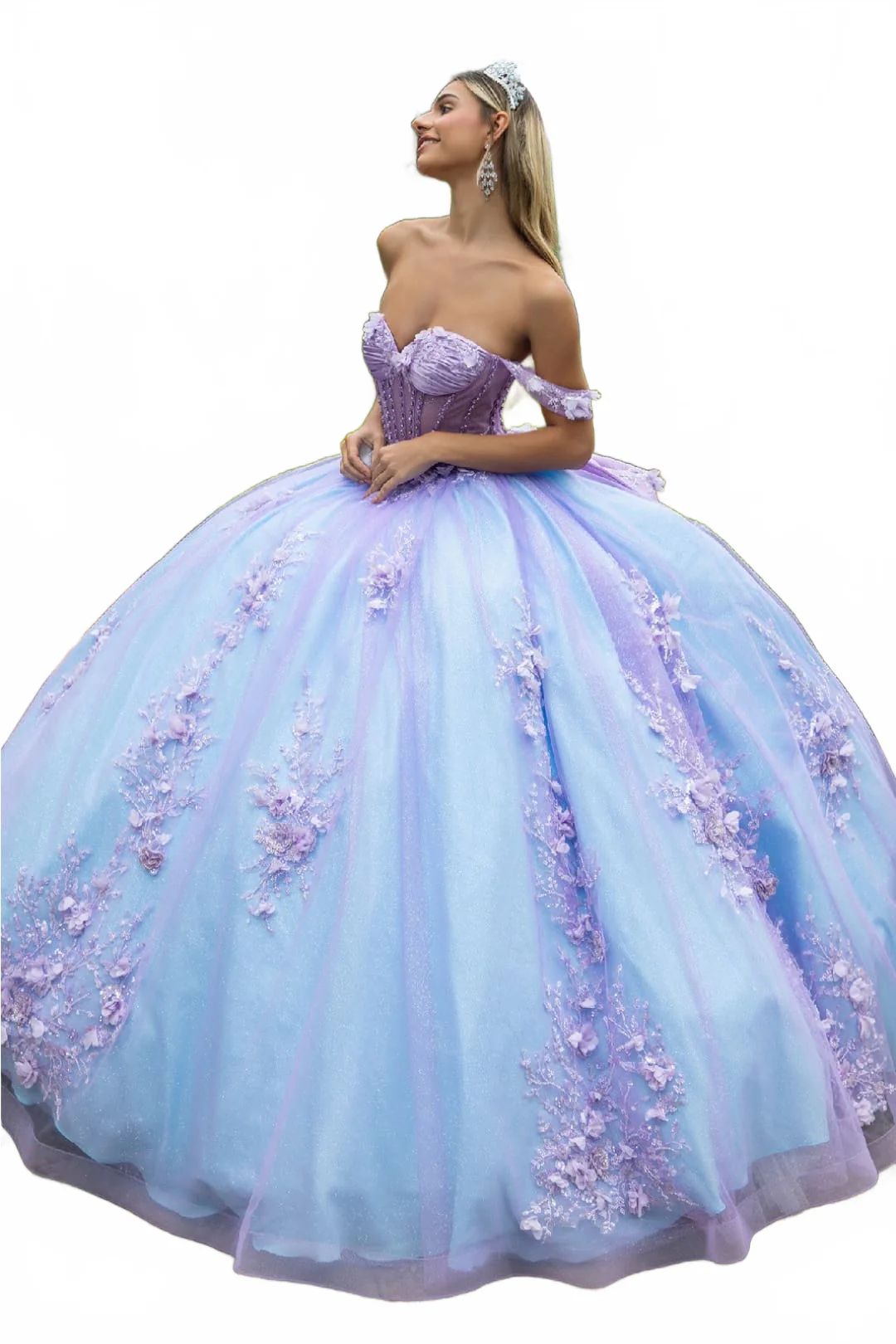 Off Shoulder Sweetheart Quinceanera Dress Bow Embroidered Ball Gown by GLS Gloria GL3576 - Image 16