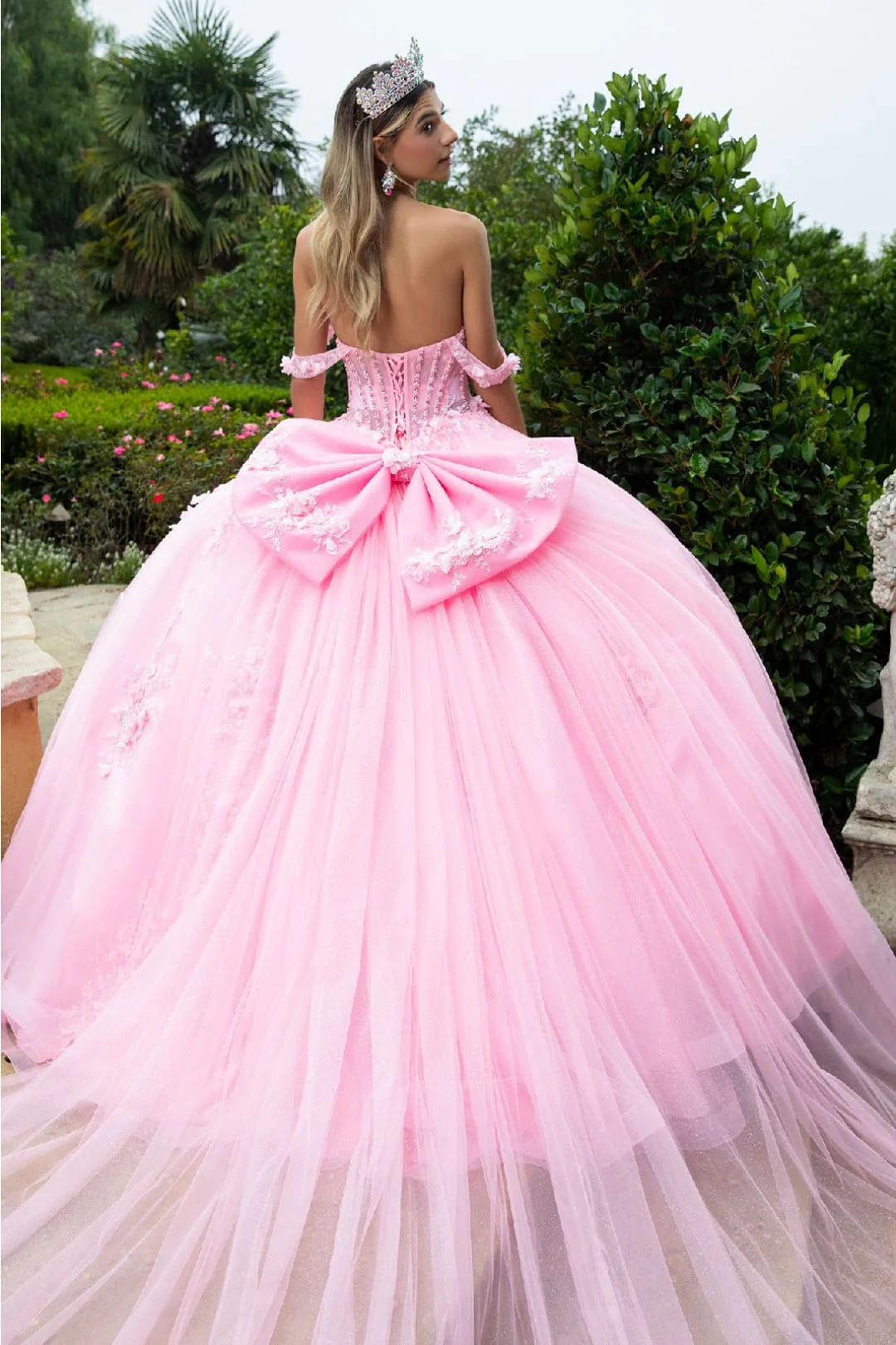 Off Shoulder Sweetheart Quinceanera Dress Bow Embroidered Ball Gown by GLS Gloria GL3576 - Image 7