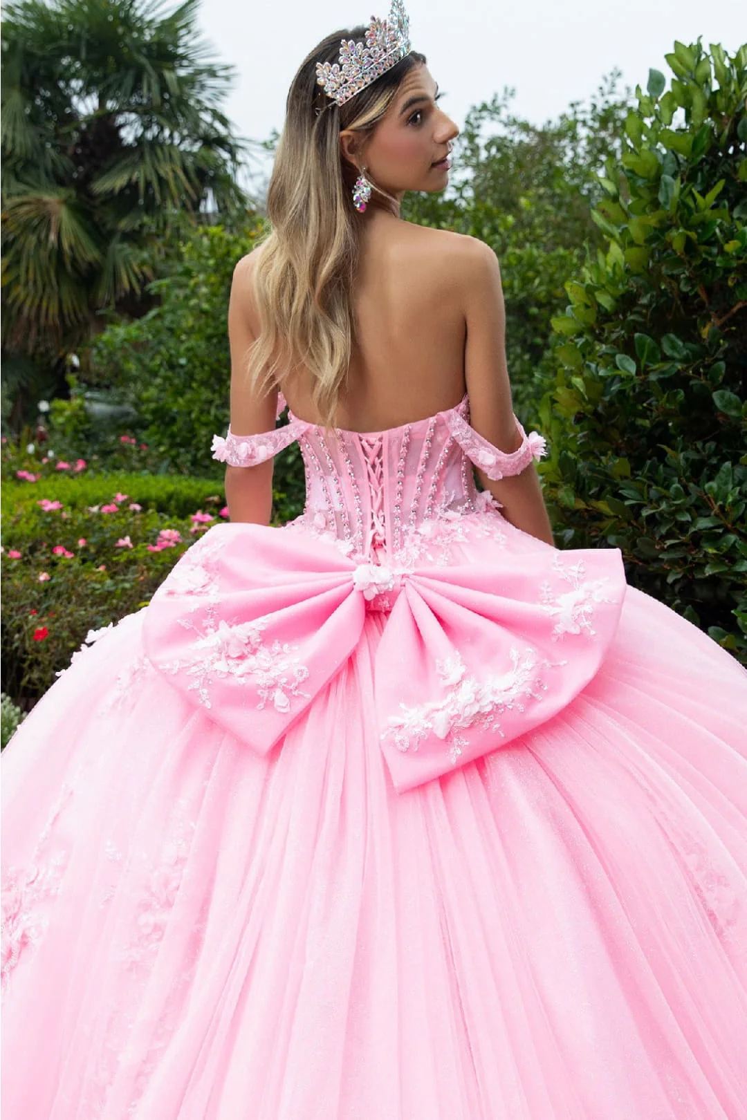 Off Shoulder Sweetheart Quinceanera Dress Bow Embroidered Ball Gown by GLS Gloria GL3576 - Image 9