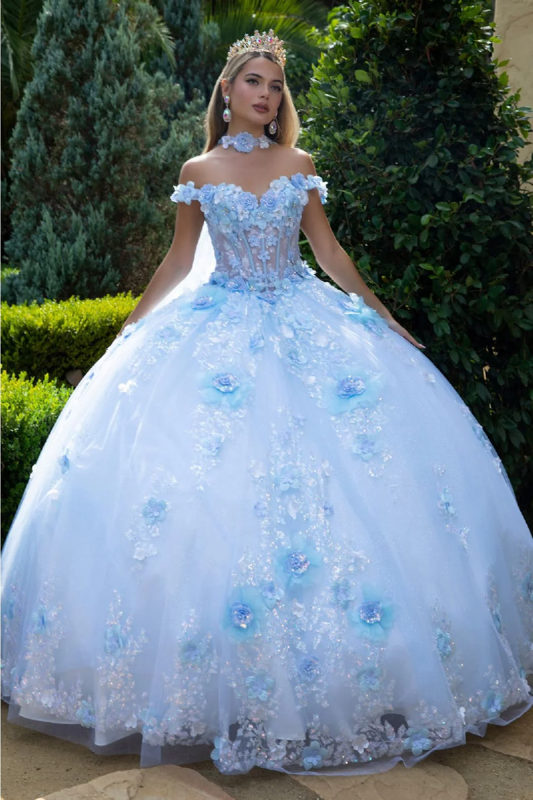 Off Shoulder Cape Ball Gown by GLS Gloria GL3611 - Image 5