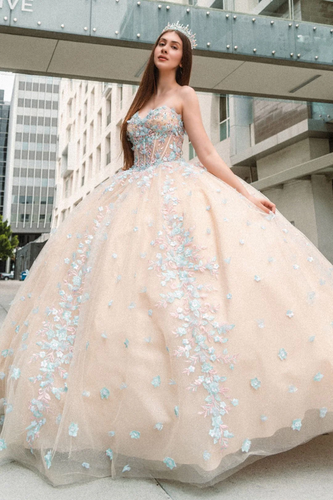 Off Shoulder Corset Ball Gown by GLS Gloria GL3504 - Image 4