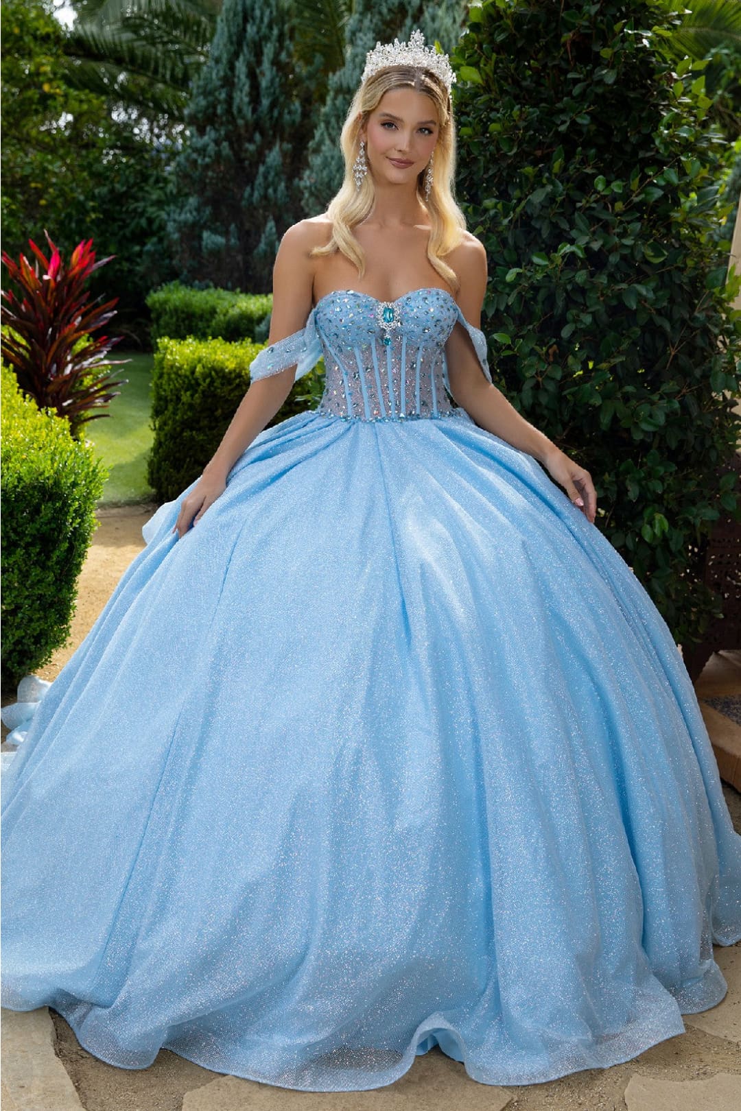 Off Shoulder Corset Ball Gown by GLS Gloria GL3527 - Image 5