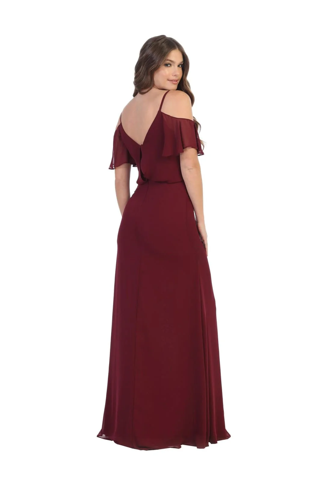Eva Usa 3333 Off Shoulder Long Bridesmaids Blouson Dress - Image 10