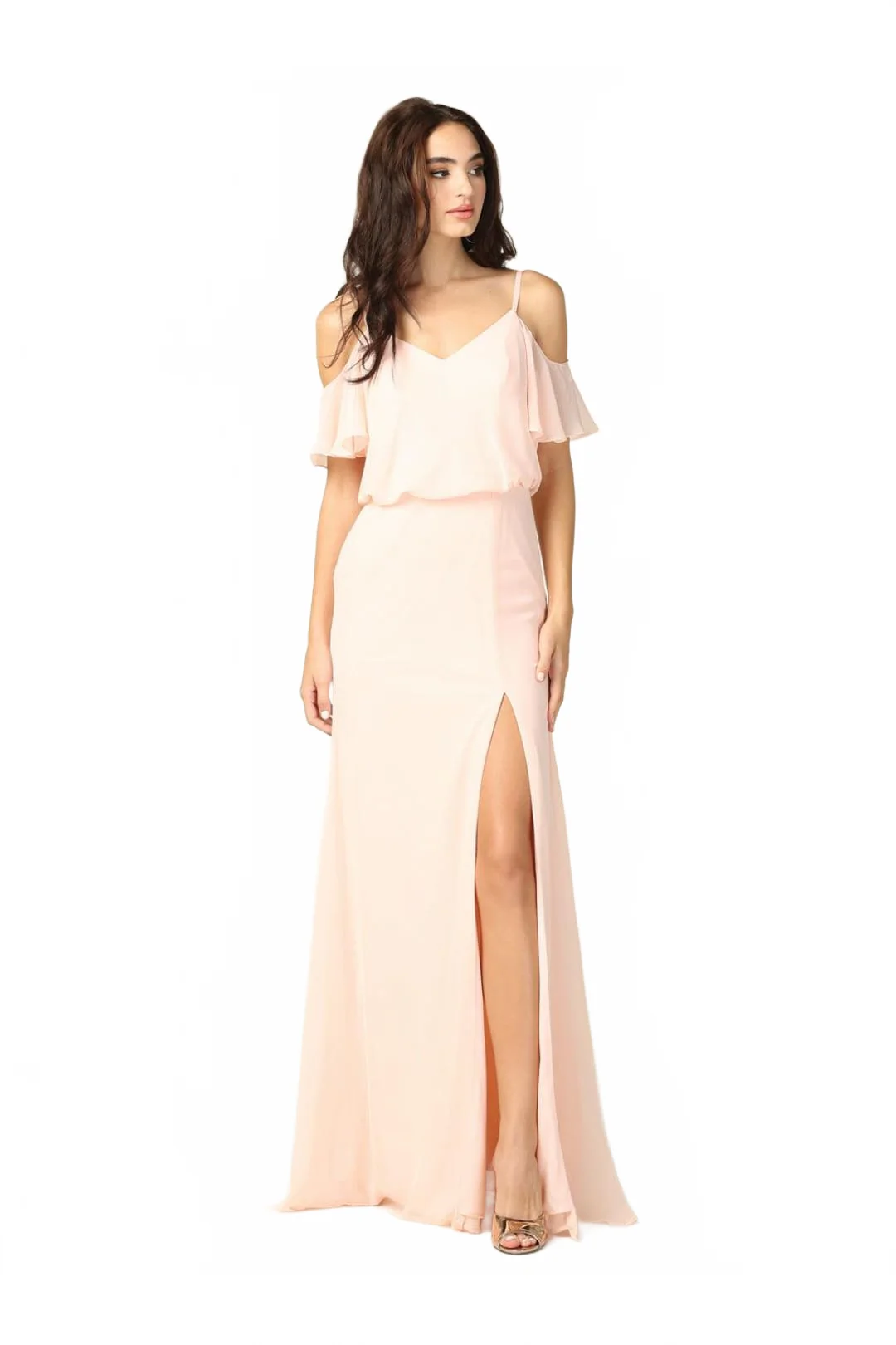 Eva Usa 3333 Off Shoulder Long Bridesmaids Blouson Dress - Image 13