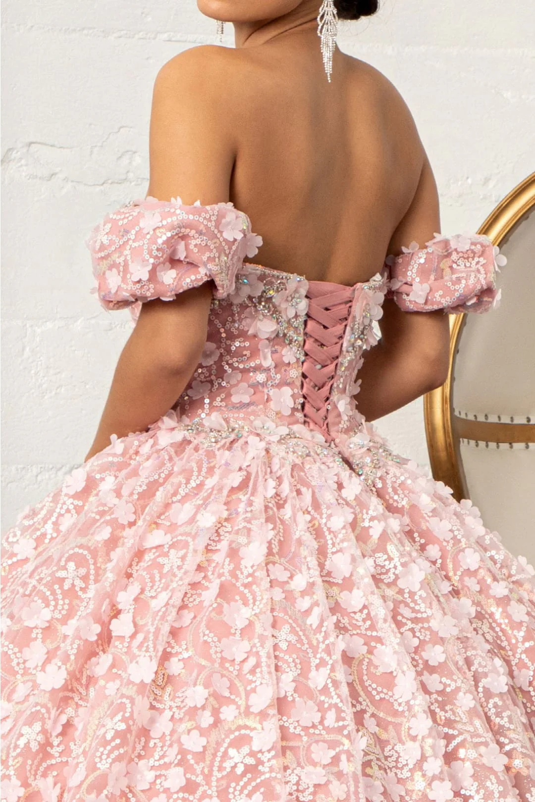 Pink & White Ball Gown by Elizabeth KGL3019 - Image 10
