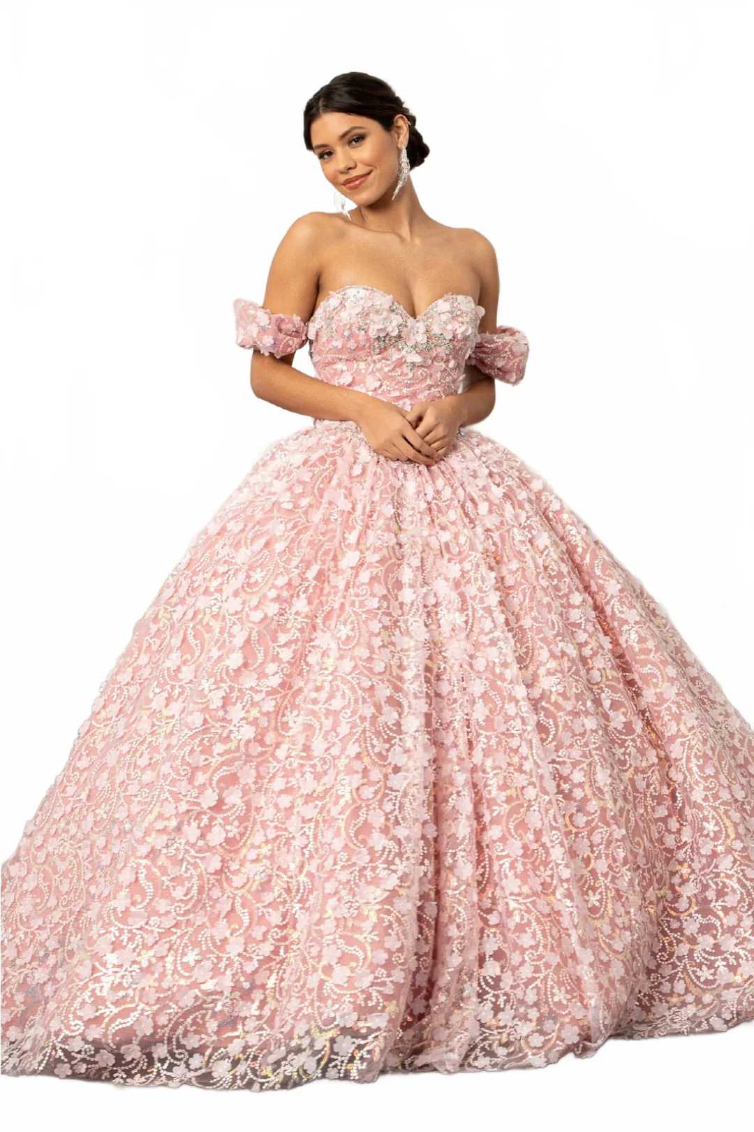Pink & White Ball Gown by Elizabeth KGL3019 - Image 11