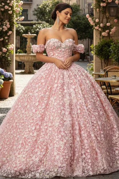 Pink & White Ball Gown by Elizabeth KGL3019 - Image 2