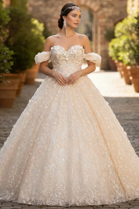Pink & White Ball Gown by Elizabeth KGL3019 - Image 4