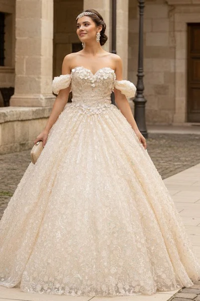 Pink & White Ball Gown by Elizabeth KGL3019 - Image 5