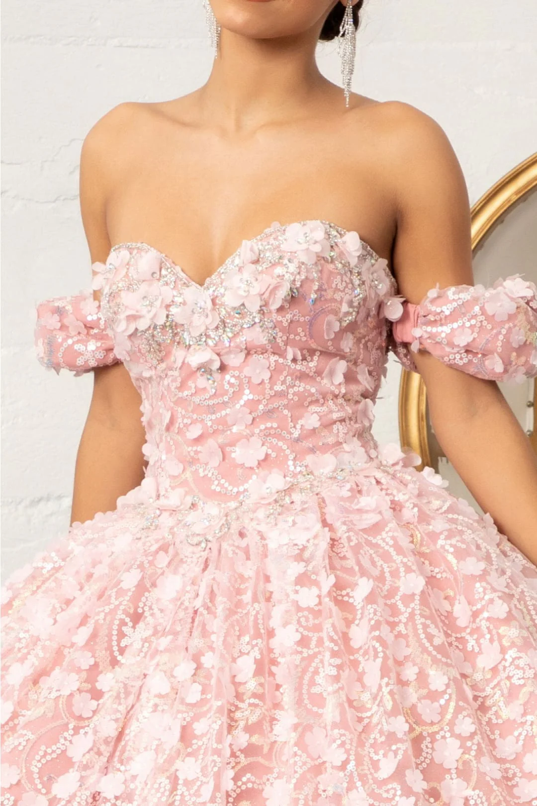 Pink & White Ball Gown by Elizabeth KGL3019 - Image 8